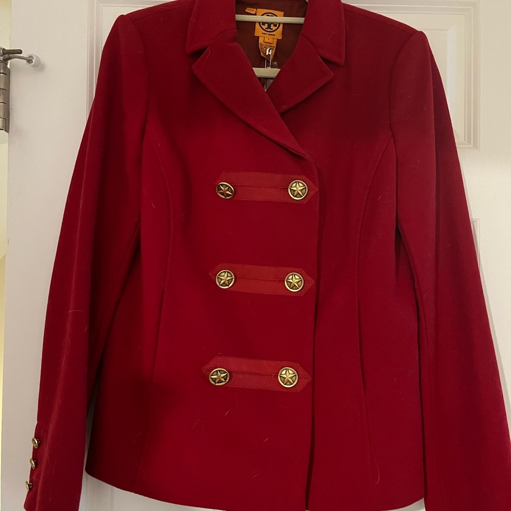 Double-Breasted Red Women's Jacket